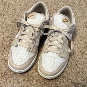 Nike dunks Cream and White Sneakers
